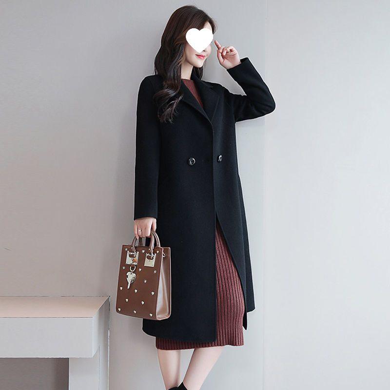 Elegante Dames Dubbelzijdige Wol & Kasjmier Jas - Lang, Pluche, Grote Maat, Wintercollectie 2025