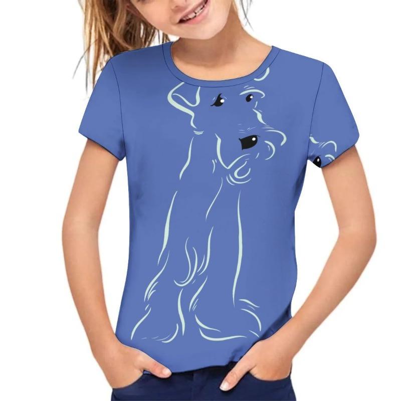 Dětské tričko Léto Dětský Roztomilý Styl se Zvířecím Potiskem Jednoduché Ležérní Kulatý Výstřih Pulovr Tričko s Krátkým Rukávem