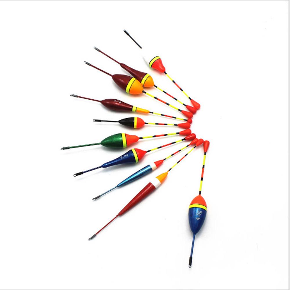 10Pcs Fishing Floats Set Buoy Bobber Fluctuate Mix Size Color Float Buoy Pesca Light Stick Floats