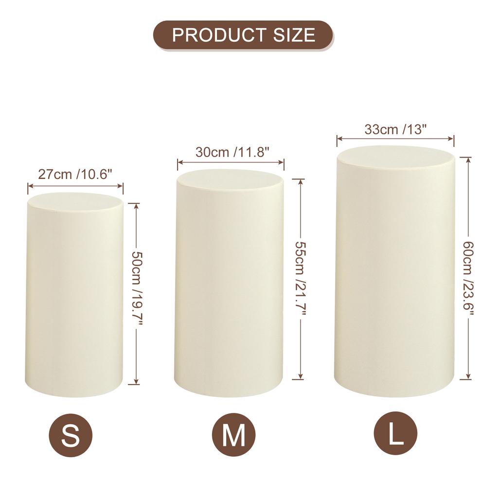 3/5pcs Plinth Stand Cover Elastic Pedestal Column Cylinder Covers Cylinder Spandex Stand Covers for Birthday Wedding Decoration