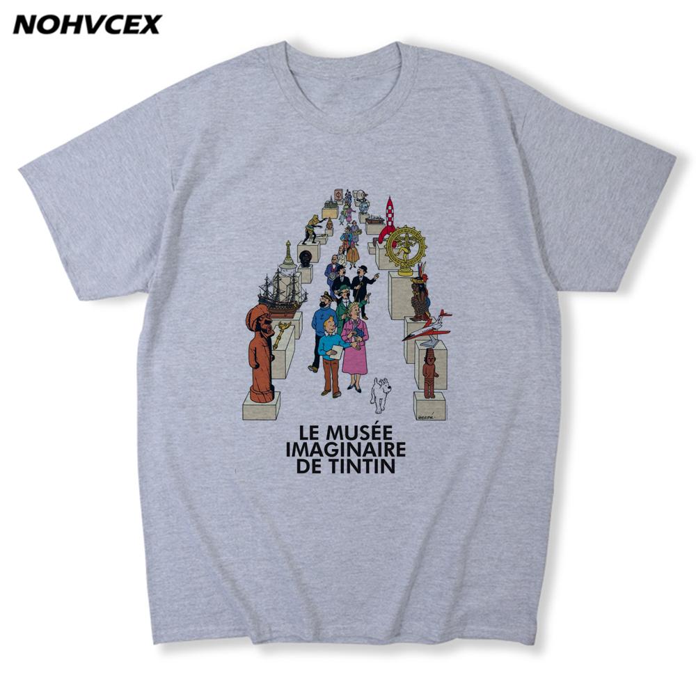 Tintin Men T Shirt Summer Fashion High Quality Casual Print O Neck The Adventures Of Tintin L