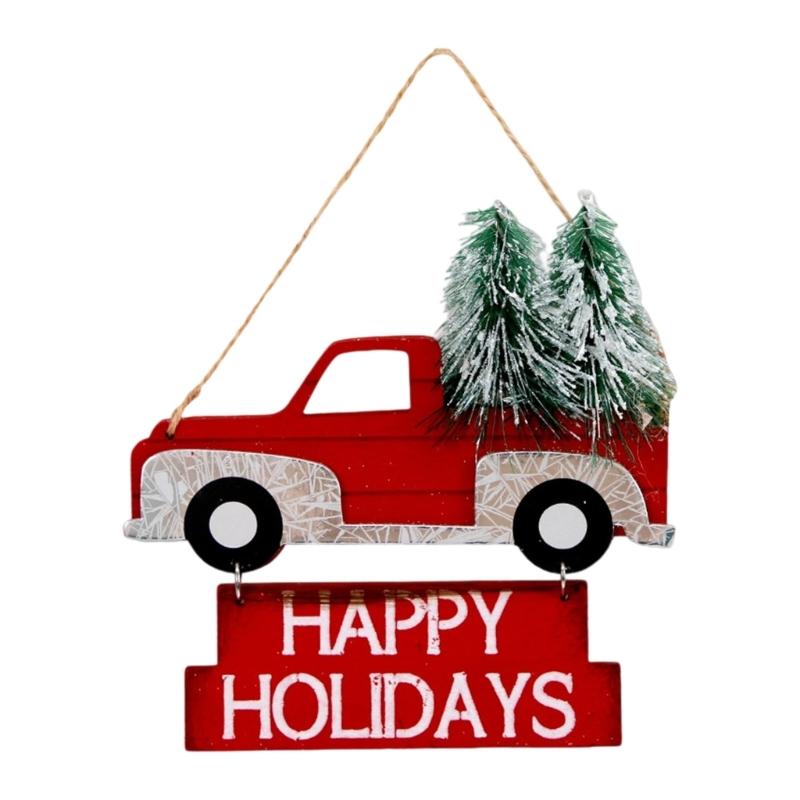 Portable Festival Wooden Plaque Decors for Door Wall Vehicles Christmas Party DIY Holiday Atmosphere