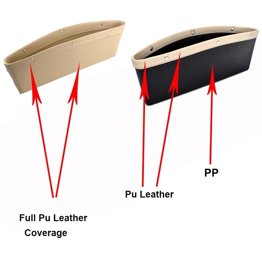 PU Leather Car Seat Gap Storage Organizer Pocket Phone Keys Glasses Wallet Cards Cables Holder Bag