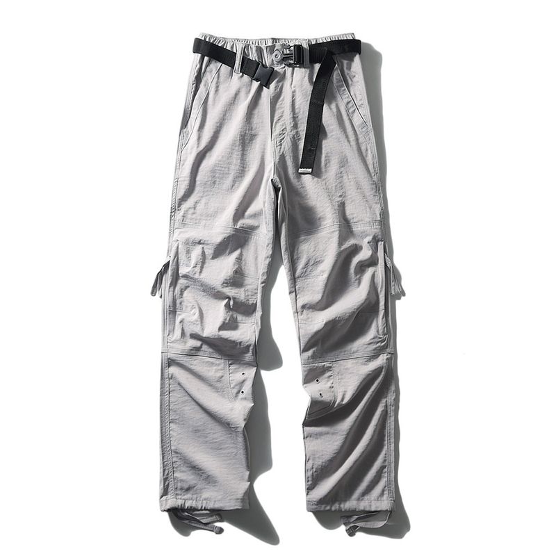 Outdoor American-Style Multi-Pocket Cargo Pants for Men, Summer Thin Hiking Pants, Export Men's Functional Casual Pants
