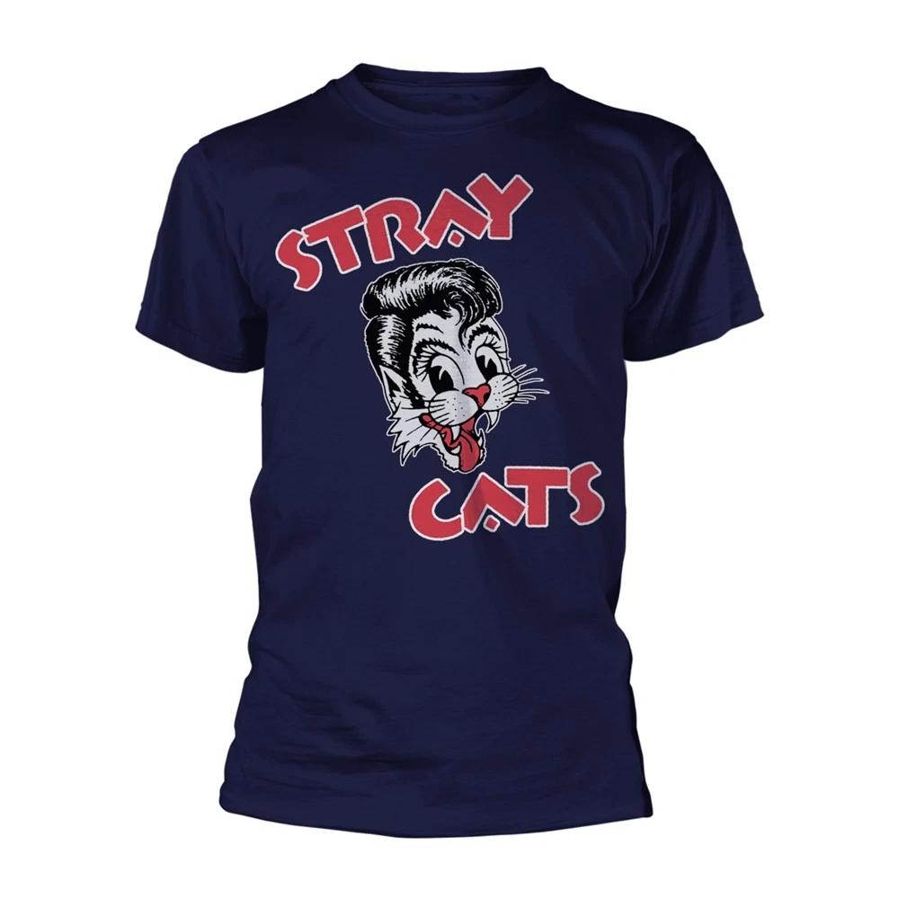 Stray Cats Cat Logo (Navy) Unisexs TShirt Unisexs L