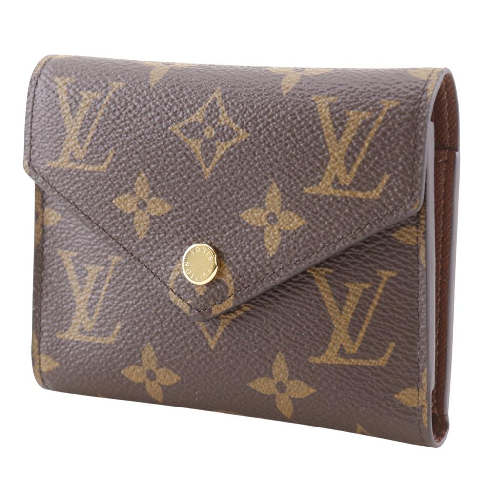 LOUIS VUITTON Portefeiulle Victorine Tri-fold wallet M62472 Brown Monogram canvas unisex Used