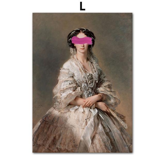 

Европейский винтажный женский портрет, постер, печать, элегантная леди, граффити, настенное искусство, картина на холсте, гостиная, домашний декор, подарки 21x30cm No Framed