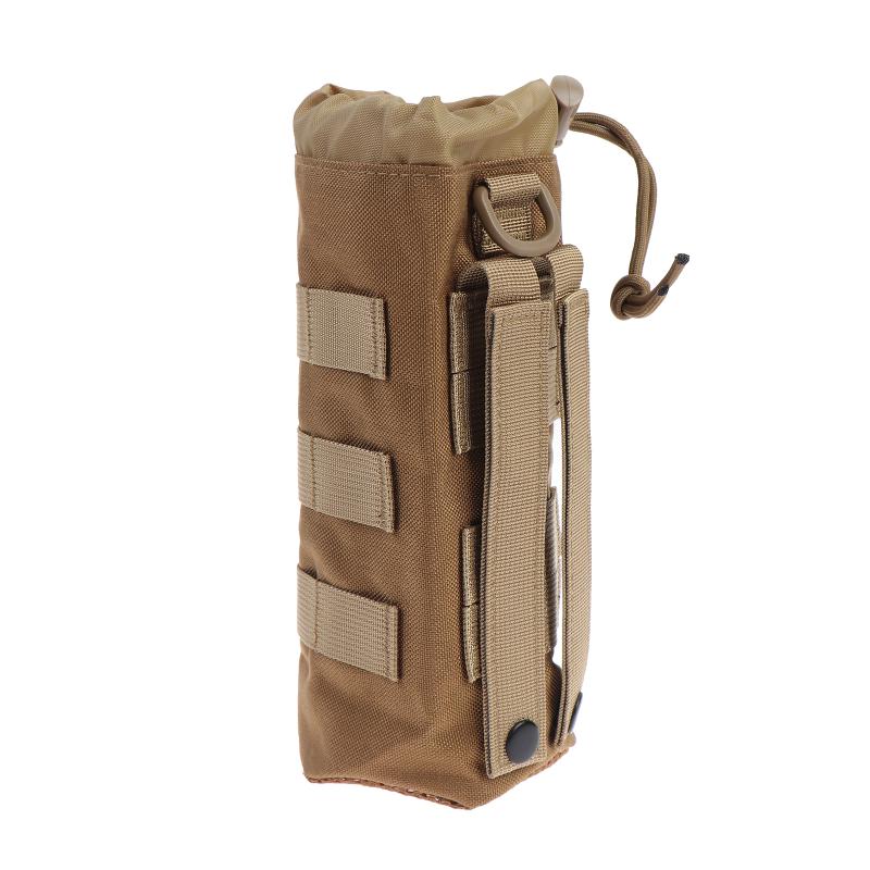 Water Bottle Pouch 1Pcs Tactical Nylon Drawstring Portable Kettle Holder for Camping Hiking Cycling Running Daily Use