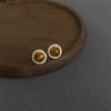 Retro Melaard Tiger's Eye Handmade French Light Luxury Stud Earrings for Women