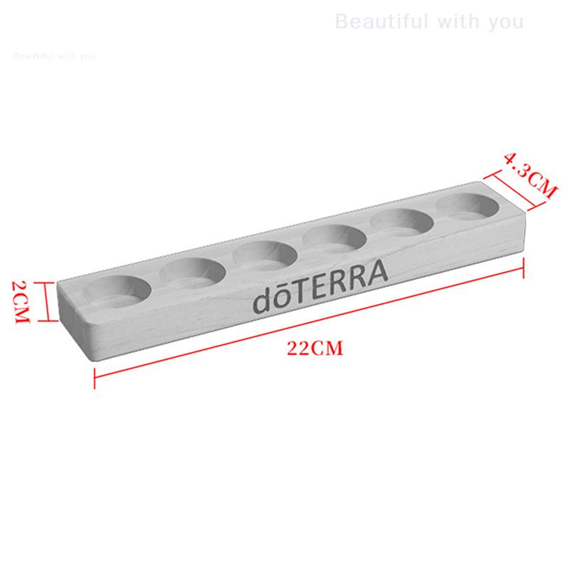1pc Essential Oil Wooden Display Stand 6 Hole Essential Oil Storage Rack Smooth For DoTERRA Essential Oils Perfume Bottle Holder