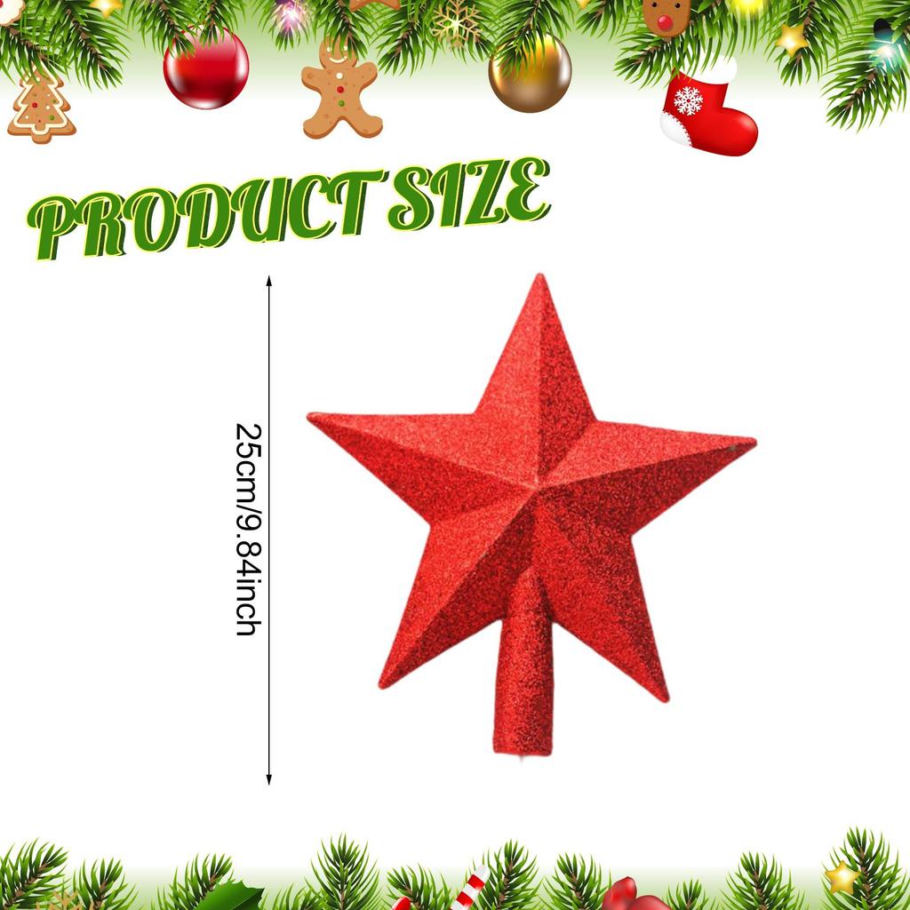 Christmas Tree Top Star Plastic Hanging Decor Festive Topper for Home Interior Christmas Decorations