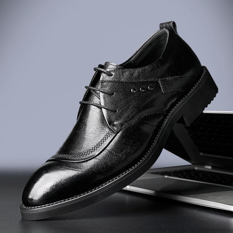 

Leather shoes men s business dress casual shoes live broadcast Korean version British soft sole breathable young groom wedding 44