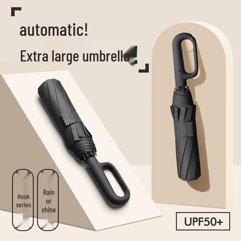 Men's & Women's Extra Large Windproof Folding Umbrella: Reinforced, Sturdy, Dual-Use for Sun & Rain.