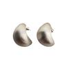 French Retro High-End Fashion Light Luxury Temperament Women'S Silver Metal Brushed Texture Design Sense Niche Stud Earrings