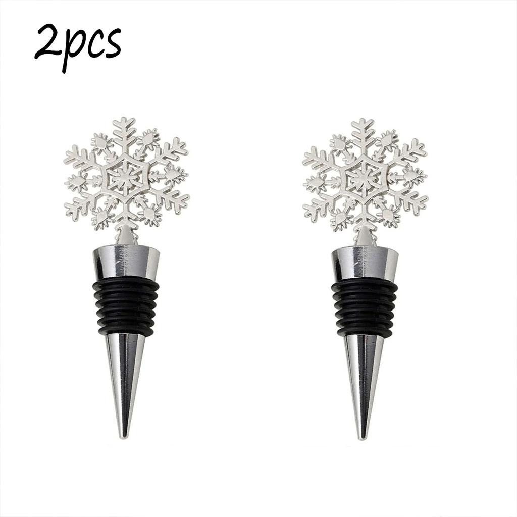 Christmas Snowflake Decorative Wine Stoppers Bottle Decoration Crafts Alloy Bottle Stopper Home Bar Wine Accessories Tools