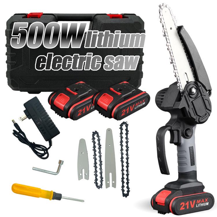 Cordless 4-Inch & 6-Inch Electric Mini Chainsaw, Lithium Battery Powered, One-Hand Operation for Pruning and Felling