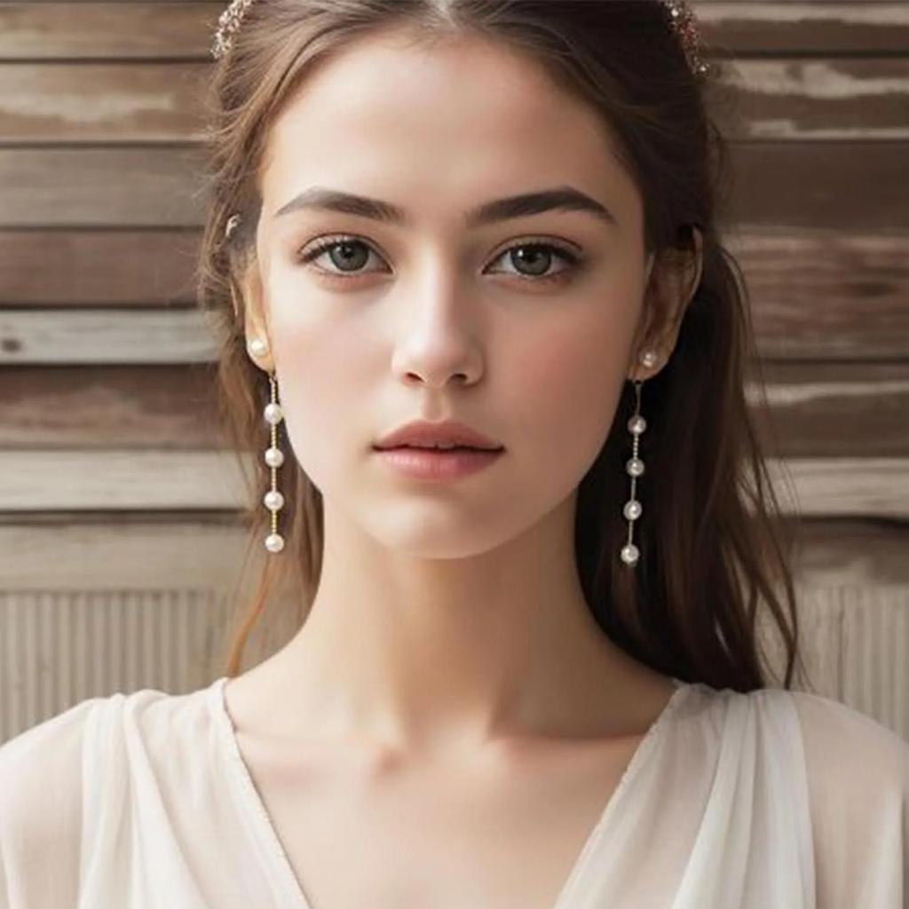 Pearl Earring for Women Gold Silver Plated Pearl Drop Earrings Summer Earrings White Pearl Dangle Earrings Jewelry Birthday Gift