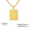  Islam Allah Symbol Necklace Stainless Steel Double Sided Amulet Allah Blessing Pendant for Women Men Party Jewelry Gifts