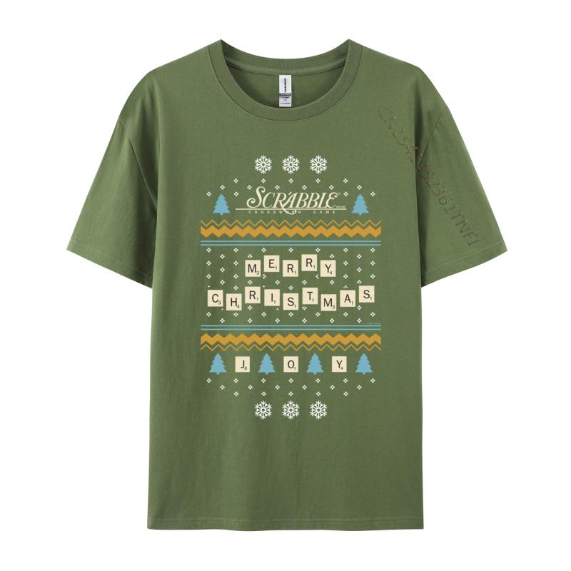 

Christmas Letter Pieces Ugly Sweater T-Shirts Snow Scene Print Tops Tees Fashion Cotton Tees Custom New Tops & Tees 4XL