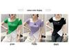 2023 European Style Slim Fit Off-Shoulder Hollow-Out Irregular Hem Color Block T-Shirt
