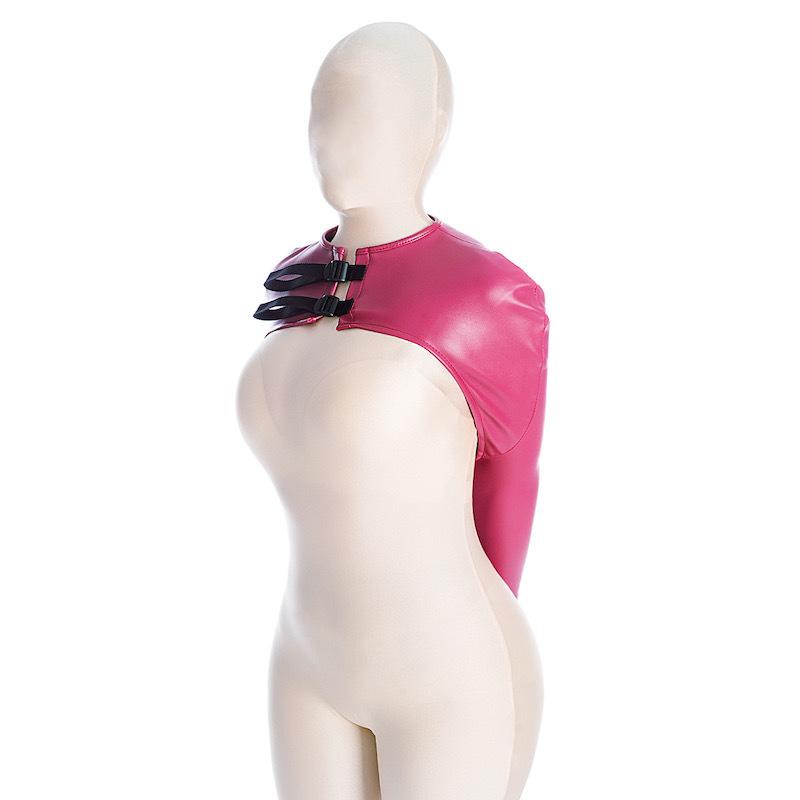 Luxury Upper Body Binding Harness Glove with Fetish Opaque Double Layer Bondage Hood for Couple Sensory Deprivation Sex Toy Kits