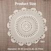 2 PCS Doily Round Crochet Beige Dollies for Tables Lace 13 Inch Round Cotton Crochet Doilies Handmade Lace Placemats Knitted Tablecloth for Home