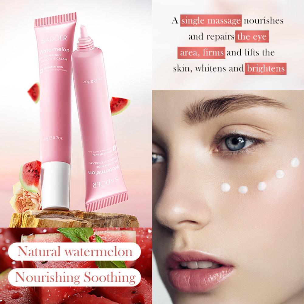 Hydrating Eye Cream with Watermelon Extract and Niacinamide - Reduce Dark Circles and Wrinkles