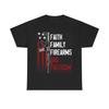 Familie Glaube Freiheit T-Shirt Distressed Flag Grafik Militärisch Schwerer Baumwoll-T-Shirt Unisex T-Shirt