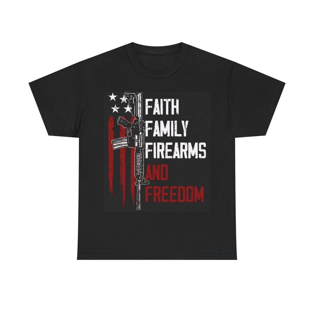Family Faith Freedom Tshirt Distressed Flag Graphic Military Heavy Cotton Tee Unisex T-Shirt XXXL