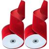 2 Rolls 5 Yard Red Christmas Ribbon Decorative Christmas Wreath Velvet Ribbons For Wrapping Christmas Tree DIY Craft