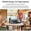 Stazione di alimentazione portatile OSCAL PowerMax 1800SE 1024Wh LiFePO4, Potenza di picco 3600W, Generatore solare, Ricarica rapida USB-C da 100W per campeggio, camper, casa