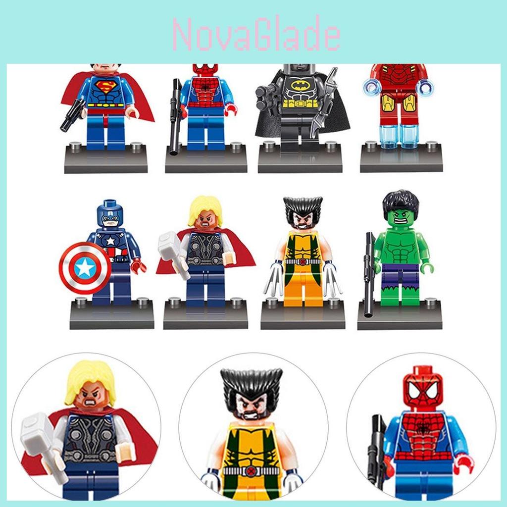 High-quality Abs Plastic Avengers Superhero Building Blocks 8 Different Characters In One Set
