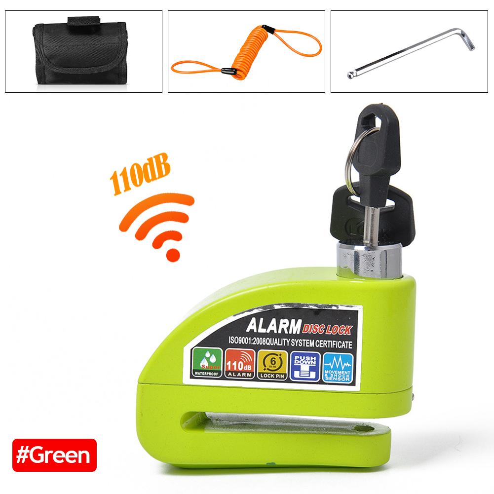 Motorcycle Alarm Lock Bike Lock Security Anti-Theft Disc Brake Locks Sound 110dB Warning Security Reminder Rope