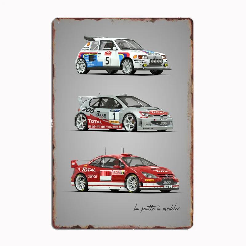 Lancia Classic Sports Quattro S1Rally Car Blueprints Metal Plaque Poster Club Home Bedroom Bar Tin Sign Room Decor Wall Decor