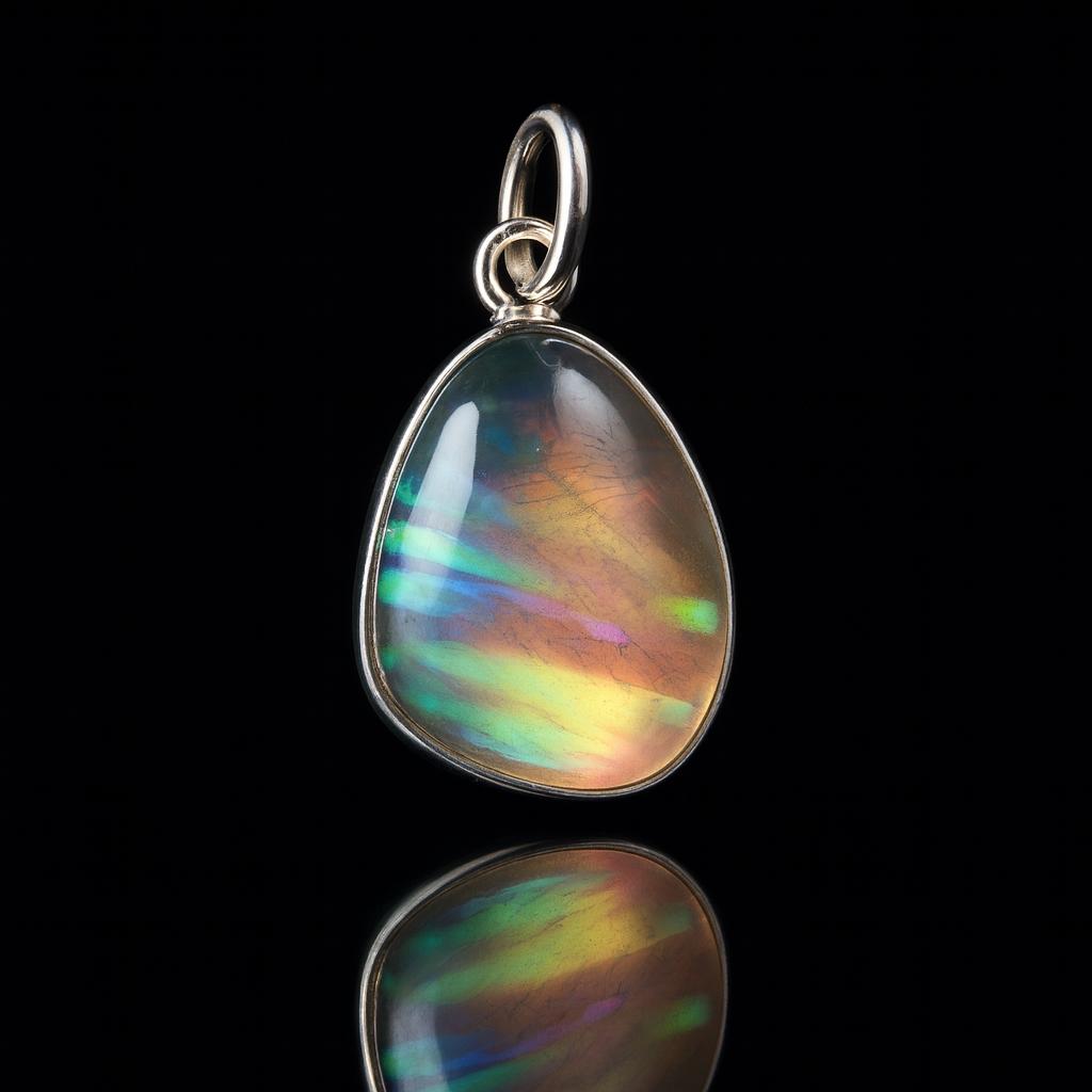 19.8 Ct Natural Multicolor Fire Opal 925 Sterling Silver Pendant