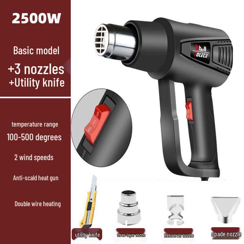 Adjustable Temperature Hot Air Gun for Car Wrapping and Heat Shrink, Small High Power Industrial Blower Flame Gun.