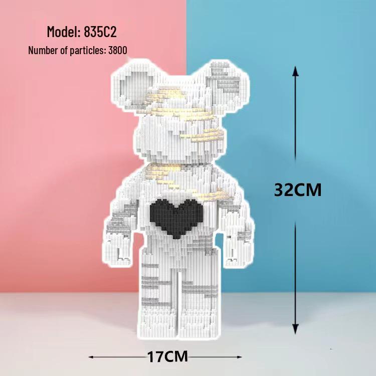 Girls' Compatible Lego: Violent Bear Building Block Series - Educational Micro-Block Interlocking Toys & Gifts
