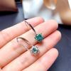 Vibrant Maldives Blue-Green Moissanite Snowflake Stud Earrings - 1 Carat Super Flash.