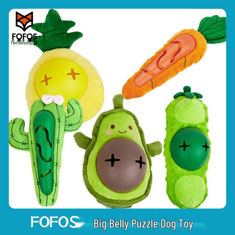 FOFOS Lucky Fox Treat Dispensing Puzzle Toy for Dogs - Wobbly Plush for Golden Retrievers, Corgis, and Teddies
