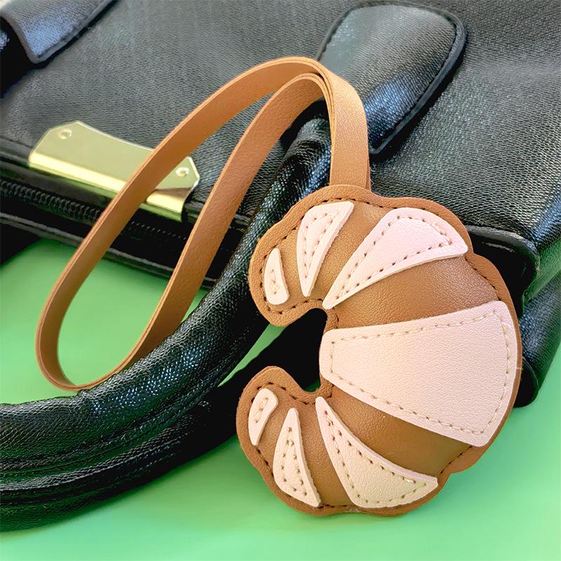 Creative Croissant Leather PU Keychain Pendant