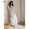 Xuan Liang [with Chest Cushion] Women's Summer Thin Ice Silk Suspender Super Long Skirt Silky Sexy Back Pajamas