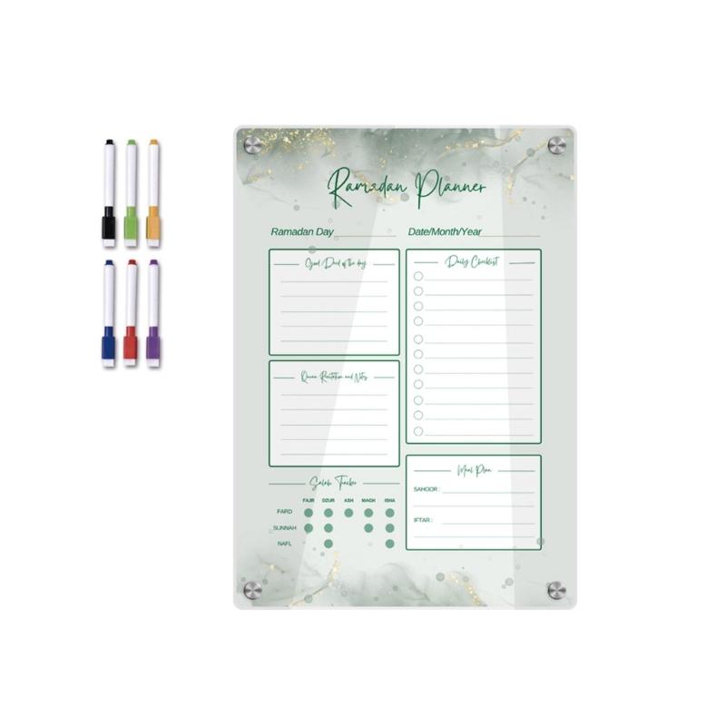 Acrylic Magnetic Fridge Calendar Weekly Calendar Ramadan Meal Planner Memo Board Ramadan Calendar To-do-list Board