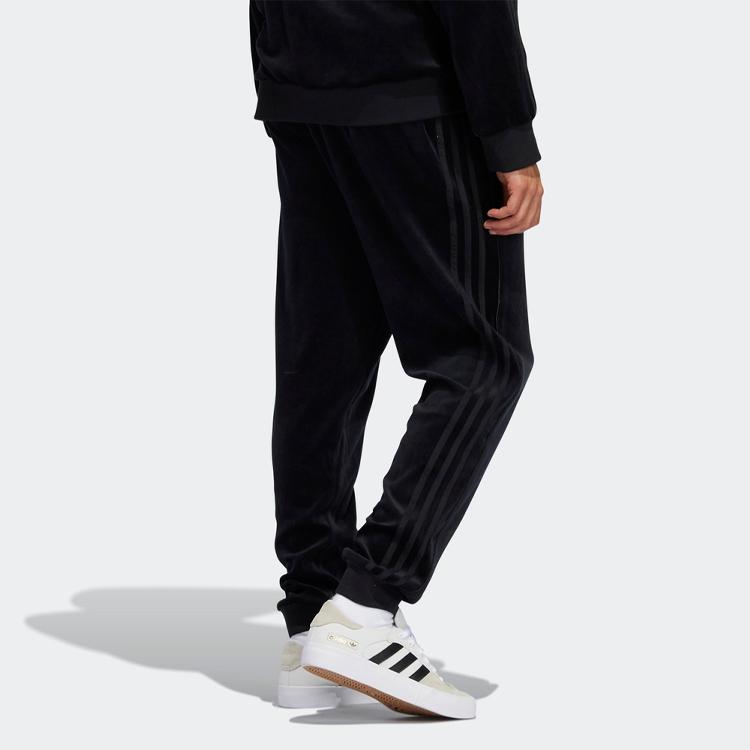 Adidas Originals Tapered Mid-Rise Knit Track Pants Men Bottoms Black H31246