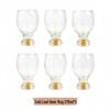 OLOEY Gold Foil Crystal Beer Glass Set