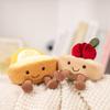 Kawaii Smile Cake Plush Toys Soft Stuffed Dessert Dolls with Candle Cherry Birthday Xmas Gift For Kids Cuddly Home Party Decor