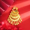 Ethnic Style Enamel Peacock Opening Screen Retro Phoenix Dynamic Necklace Pendant