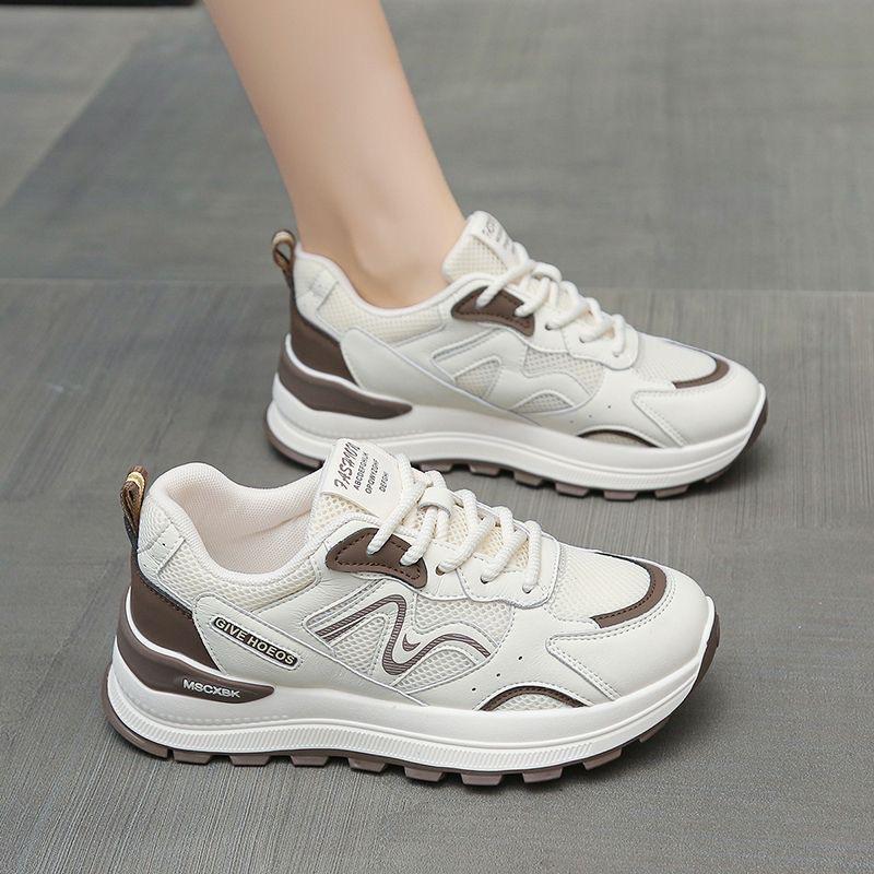 

Женские кроссовки-папы 2025 весна универсальные туфли на высокой подошве с широкими брюками мягкая подошва не утомляют повседневная обувь 40 чёрный