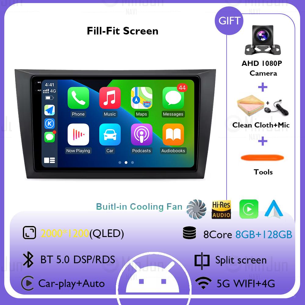 9" Android 14 Car Radio For Volkswagen VW Golf 6 MK6 GTI 2008-2016 Wireless Carplay Auto Radio Car Multimedia 4G DSP No 2 Din