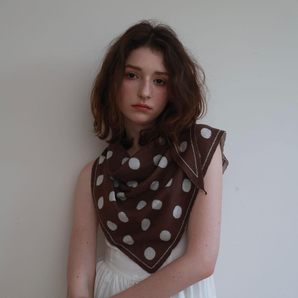 Cashmere polka dot series triangle scarf knitted shawl autumn and winter warm versatile atmosphere neck scarf scarf