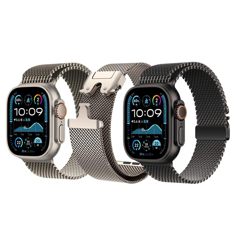 Neues Armband in Titanfarbe für die Apple Watch ultra3 2 49 mm 10 9 8 7 6 5 Serie für Apple iwatch 46 45 44 40 38 mm Metallschlaufe 2024